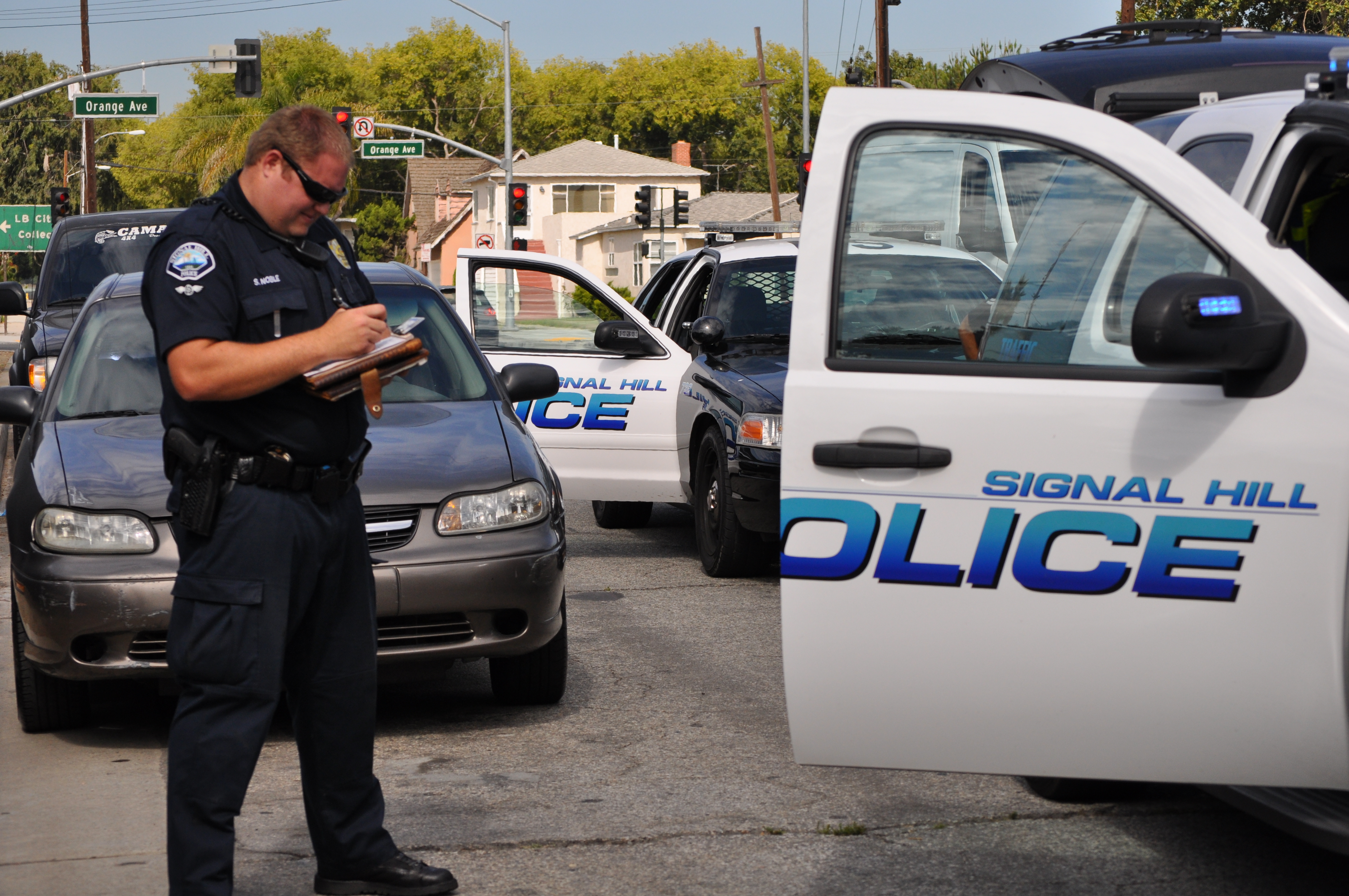 Officer writing a ticket